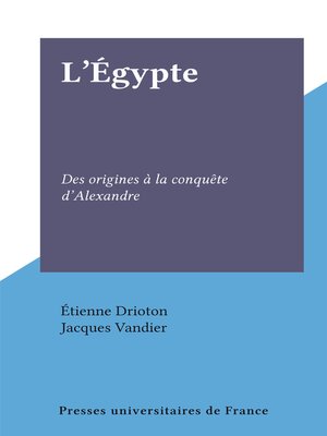 cover image of L'Égypte